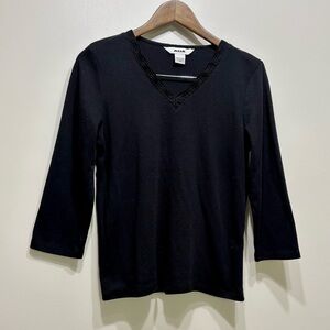 ✨$8 CLEAR-OUT✨ Alia Vintage Cotton V-Neck Casual 3/4 Sleeve Shirt Top Black